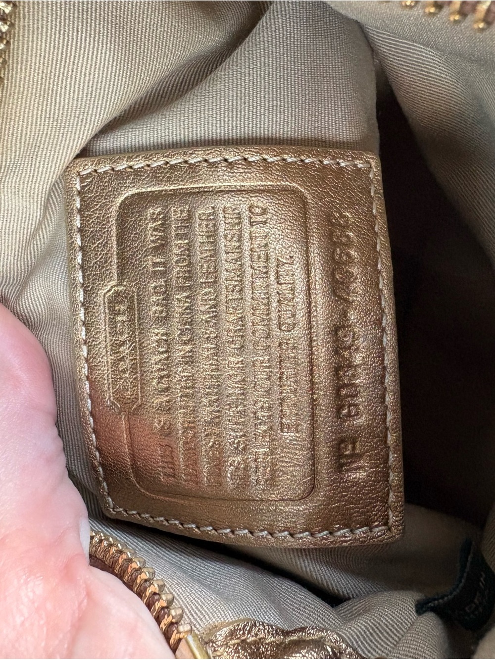 Coach Tan/Brown Signature Sateen Leather Crossbody Bag - Picture 5 of 11
